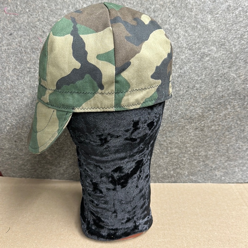 Welding Caps, cotton twill, lined, padded flap, deep cap, Reversible
